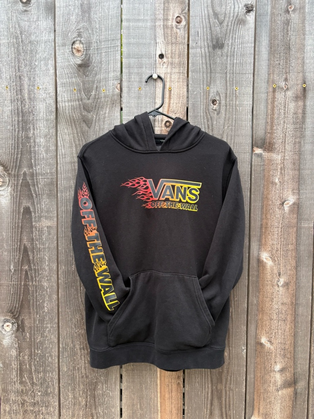Vans Black 'Off The Wall' Flame Logo Hoodie